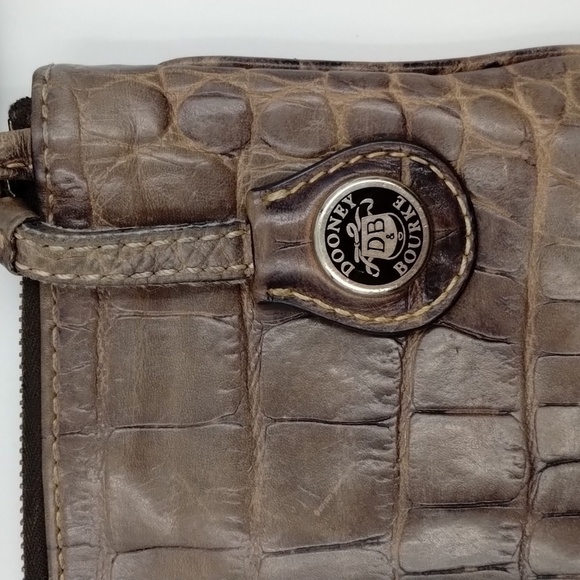 Dooney & Bourke Crocodile Embossed Beige Mini Slim Bag Bayou Collection - Picture 5 of 11